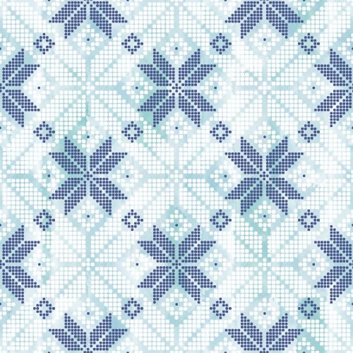 图像白色和蓝色星雪花点状图案浅蓝色水彩背景