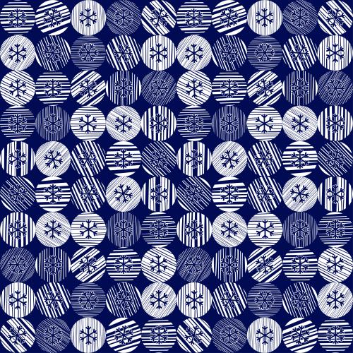 矢量图片 雪花在条纹圆圈中在蓝色