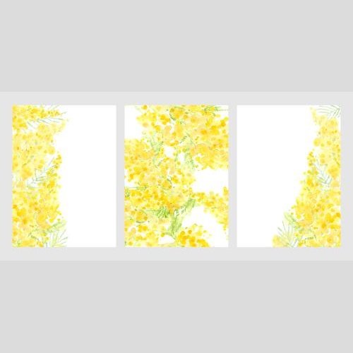 原创位图 三张水彩紫荆花明信片