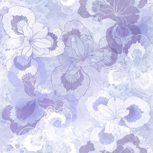 鸢尾花。矢量图 水彩鸢尾花