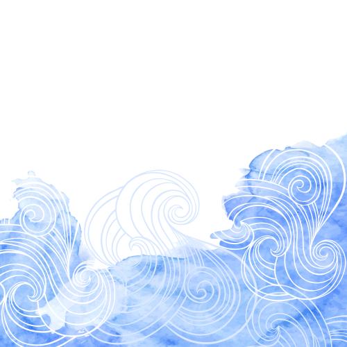 矢量图片 蓝色水彩波浪背景白色文字区域