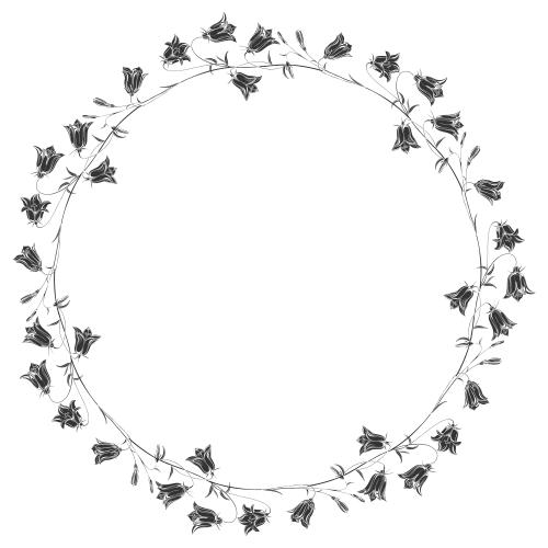 铃兰。矢量图 白色铃兰花环圆形相框