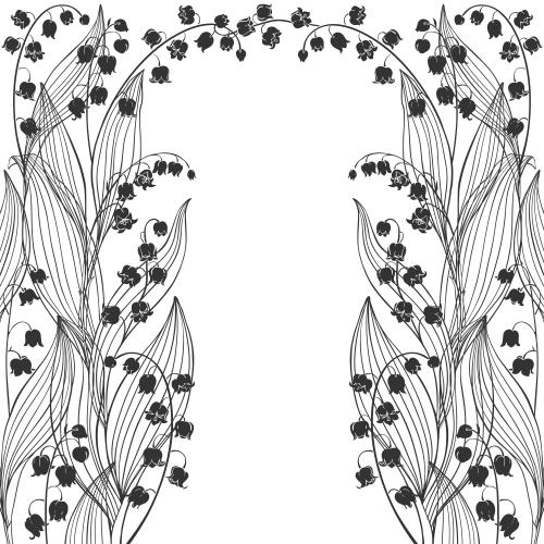 矢量图片 铃兰拱门，白色背景可加文字