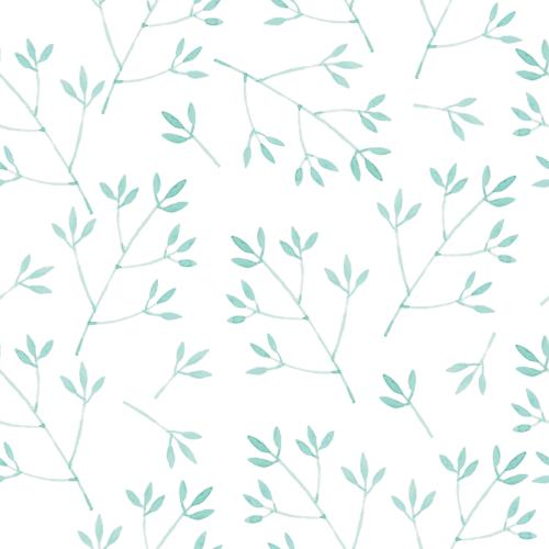 矢量图片 白底绿枝叶