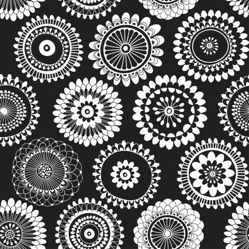 矢量图片 黑色幻想花