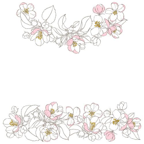 矢量图片 白底苹果花文字区