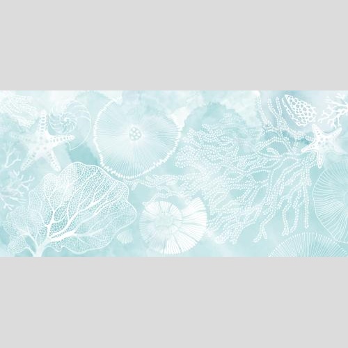 矢量图片 蓝底海星贝壳鹦鹉螺珊瑚水彩图