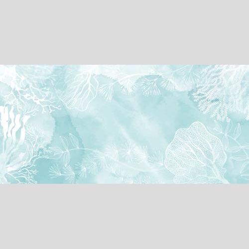 矢量图片 水草与珊瑚 蓝色水彩插图的文字留白