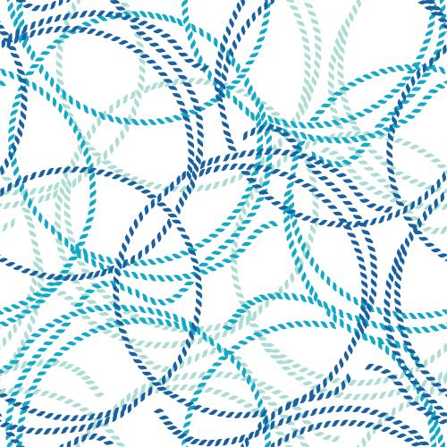 海用绳子。矢量图 彩色航海绳圈 白底