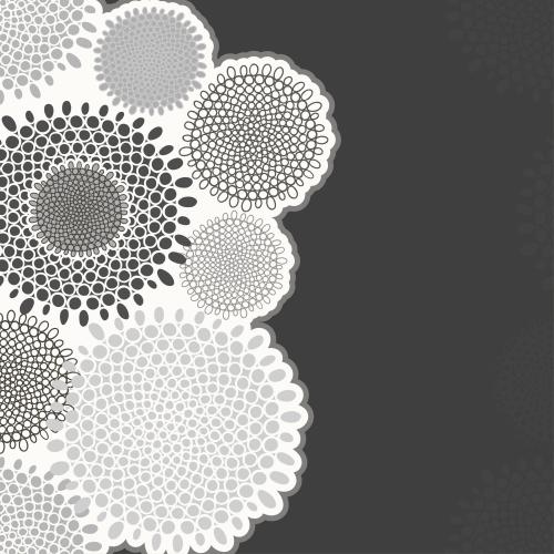 矢量图片 单色花卉抽象暗色背景图案