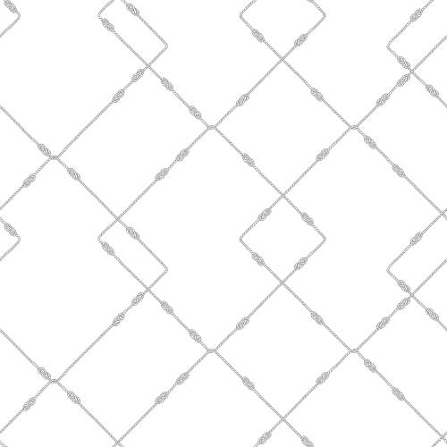 矢量图片 带有海员结的白底电缆装置，几何图案