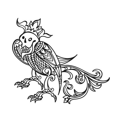 矢量图片 神话生物 白色背景上的黑色轮廓