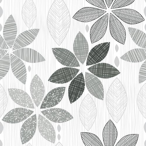 矢量图片 抽象花卉与装饰花瓣 白色背景上的竖纹