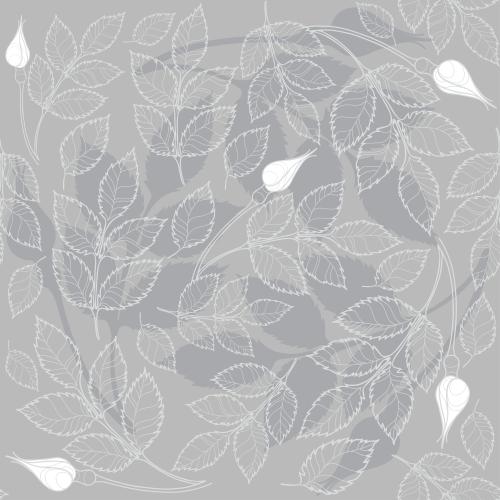 玫瑰花。矢量图 玫瑰枝条带花蕾和叶子，轮廓和剪影