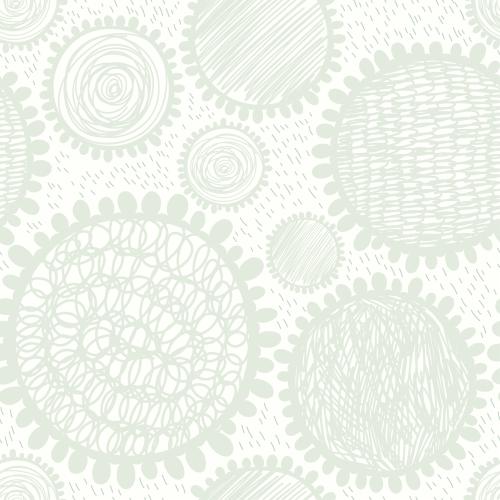 矢量图片 抽象涂鸦花朵在白色上