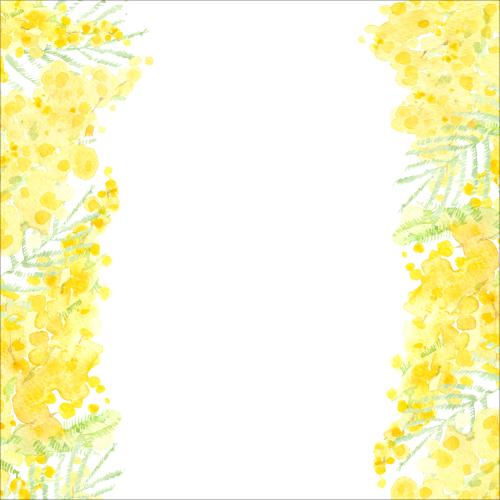 原创位图 水彩米摩萨, 白色背景中央文字区域