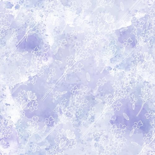 矢量图片 薰衣草水彩白色轮廓