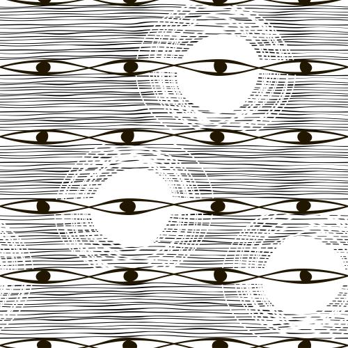 矢量图片 抽象的、神秘的、黑白条纹与圆环