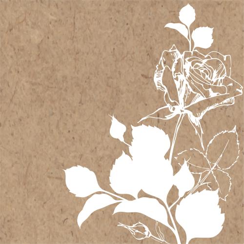 玫瑰花。矢量图 玫瑰花与牛皮纸文字区域
