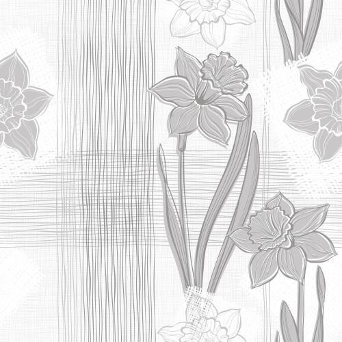 水仙花。矢量图 水仙花交错的垂直与水平线条装饰性方块白底格纹