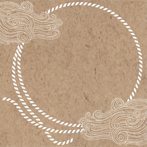 矢量图片 圆形绳框波浪牛皮纸