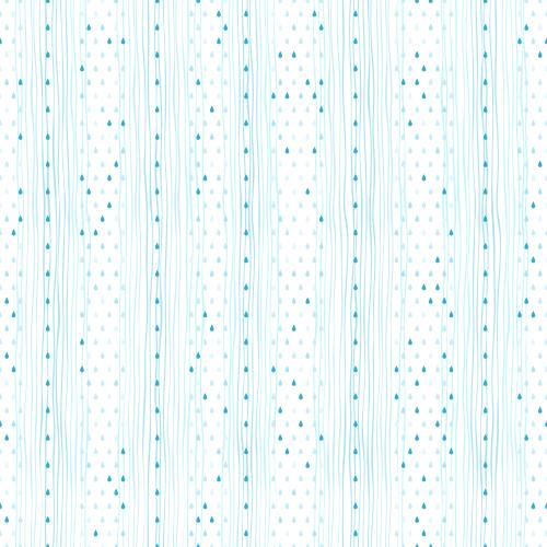 水滴。矢量图 雨、浅蓝水滴与白底线条