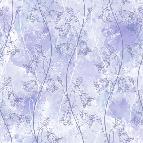 矢量图片 紫钟花波浪线紫色水彩