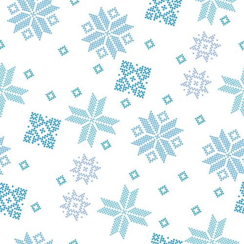 矢量图片 彩色星雪花点白底