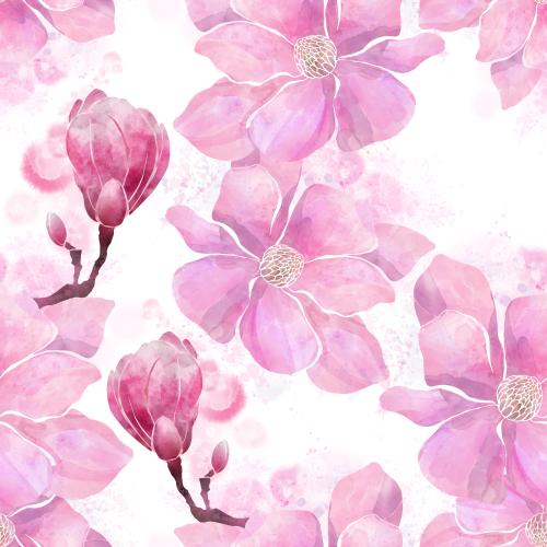 原创位图 水彩木兰白底