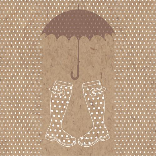 水滴。矢量图 雨伞雨靴克raft