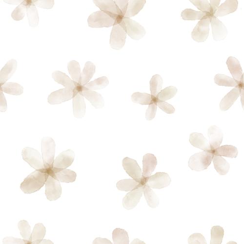 原创位图 水彩花朵白底