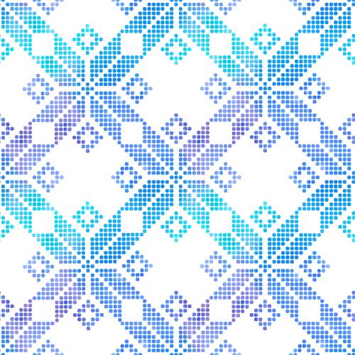 原创位图 水彩星雪花白底