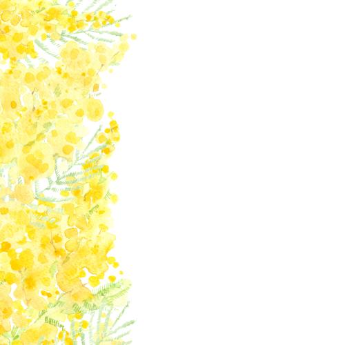 原创位图 水彩含羞草, 白色文字区