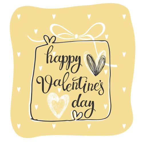 矢量图片 浪漫礼物组合带礼物爱心及happy valentines day字样