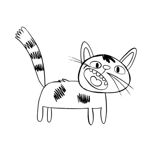 矢量图片 卡通喵喵叫猫