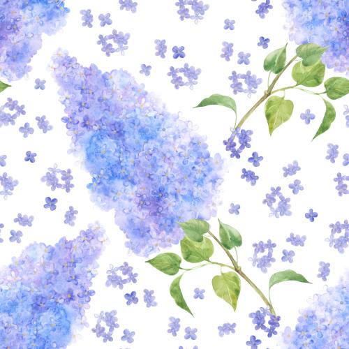 原创位图 水彩紫丁香白背景