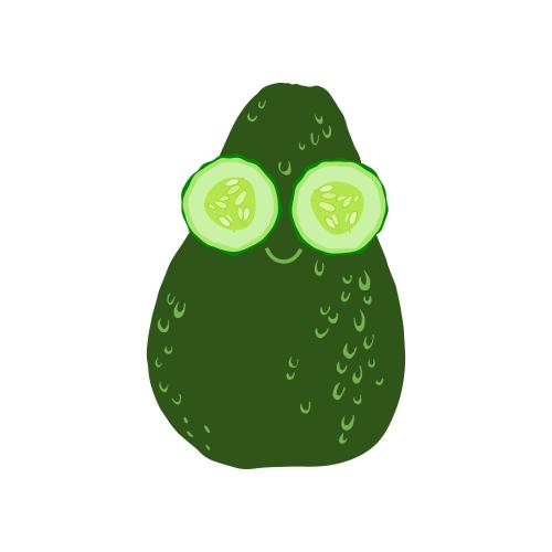 矢量图片 卡通鳄梨黄瓜面膜