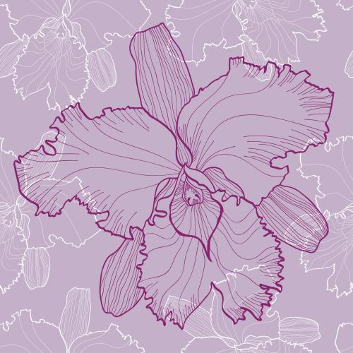 矢量图片 紫色兰花