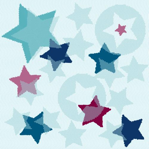星星。矢量图 波浪形多彩纹理星星