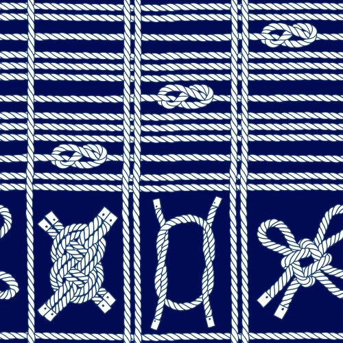 海员结。矢量图 海用绳索纵横打结蓝色
