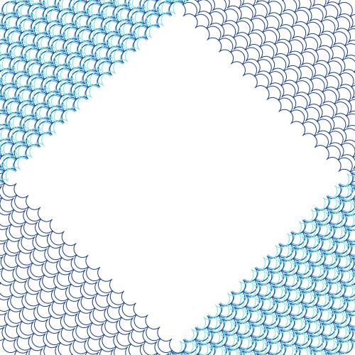 正方形。矢量图 波浪与白色背景上的方形文字区域