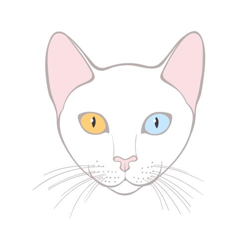 高曼猫。矢量图 猫可曼尼-萌脸白底