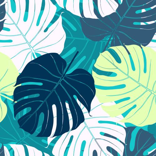 植物。矢量图 多彩棕榈叶