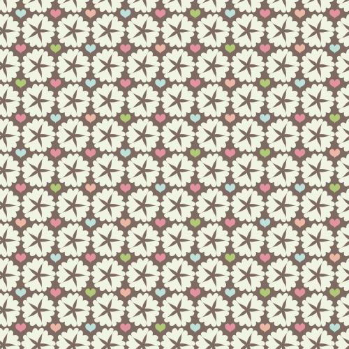 爱情。矢量图 抽象花朵和多彩的心在柔和色调中
