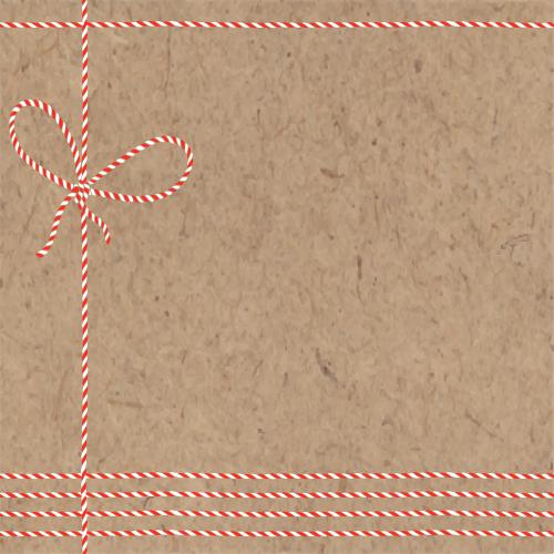 蝴蝶结。矢量图 节日装饰绳与牛皮纸文字空间