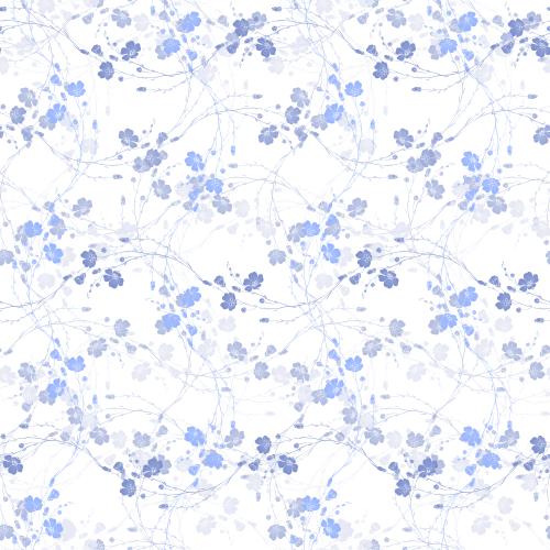 亚麻。矢量图 开花亚麻枝条，白色背景上的不同蓝色调的轮廓