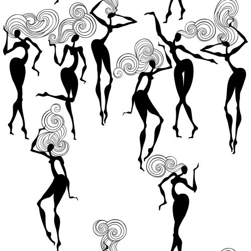 矢量图片 白底舞女
