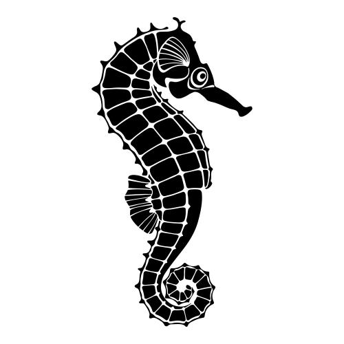 矢量图片 白底上的海马剪影