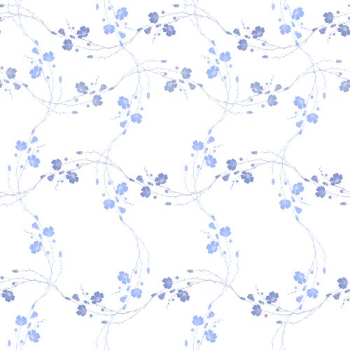 亚麻。矢量图 亚麻花开枝条，白色背景，波浪形方块