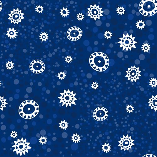 波尔卡圆点。矢量图 蓝色圆点星星